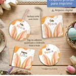 Tag e Adesivo 6cm – Feliz Páscoa