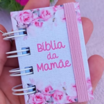 Mini Bíblia Chaveiro - Dia das Mães - Rosa