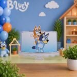 Topo de Bolo Bluey e Bingo