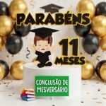 Topo de Bolo Conclusão de Mêsversário Menino