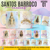 Santos Católicos Barroco - Artes Para Canecas