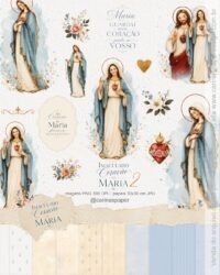 Kit Digital Ilustrações Imaculado Coração de Maria 2 (Carinas Paper)