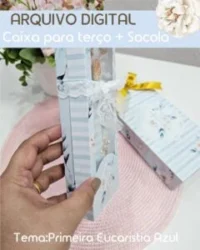 Caixa + Sacola para Terços – Primeira Eucaristia Azul - Imagem 2