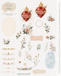 Kit Digital Ilustrações Imaculado Coração de Maria 2 (Carinas Paper) - Imagem 5