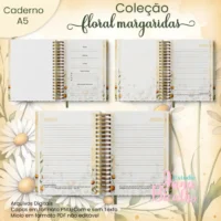 Caderno Mensagens Bíblicas A5 Coleção Floral Margaridas - Imagem 2