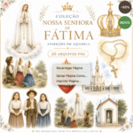 Coleção Nossa Senhora de Fátima – Aparições em Aquarela para Imprimir | 20 Arquivos PNG
