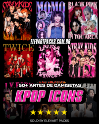 Pack KPOP Icons – 50+ Artes para Camisetas PNG