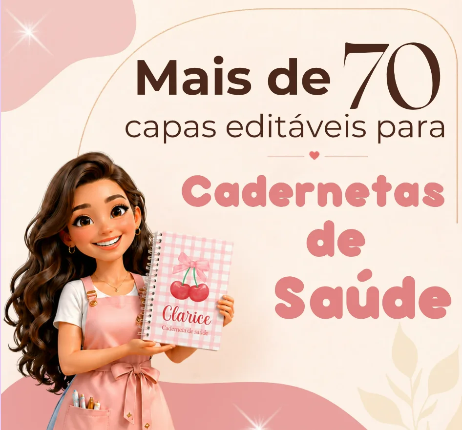 Pack-capas-cadernetas-de-saude-canva Pack Capas Caderneta + Capas Livro do Bebê - Imagem 1