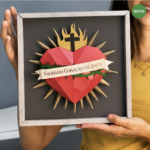 Quadro Sagrado Coração de Jesus com Moldura de Papel