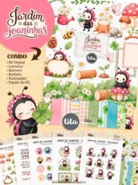 Jardim das Joaninhas - Combo Ilustrações e Papéis (Tita)