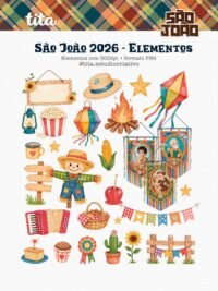 São João 2026 - Combo Ilustrações e Papéis + BRINDE (copa junina) - Tita - Imagem 2