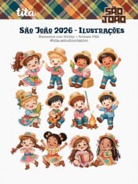 São João 2026 - Combo Ilustrações e Papéis + BRINDE (copa junina) - Tita - Imagem 4