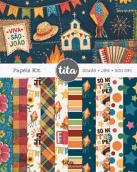 São João 2026 - Combo Ilustrações e Papéis + BRINDE (copa junina) - Tita - Imagem 3