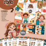 São João 2026 - Combo Ilustrações e Papéis + BRINDE (copa junina) - Tita