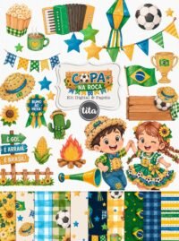 São João 2026 - Combo Ilustrações e Papéis + BRINDE (copa junina) - Tita - Imagem 11