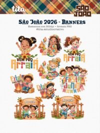 São João 2026 - Combo Ilustrações e Papéis + BRINDE (copa junina) - Tita - Imagem 6