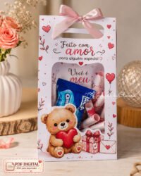 ❤️🌹 Arquivo Digital – 10 Artes para Moldes de Sacolinha Namorados (Tamanho P + G) + 100 Versículos de Amor + 40 Frases Românticas