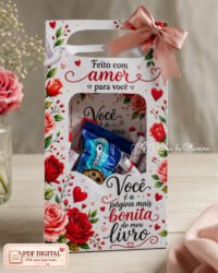 ❤️🌹 Arquivo Digital – 10 Artes para Moldes de Sacolinha Namorados (Tamanho P + G) + 100 Versículos de Amor + 40 Frases Românticas - Imagem 9
