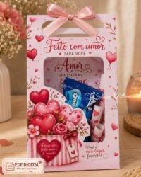 ❤️🌹 Arquivo Digital – 10 Artes para Moldes de Sacolinha Namorados (Tamanho P + G) + 100 Versículos de Amor + 40 Frases Românticas - Imagem 8