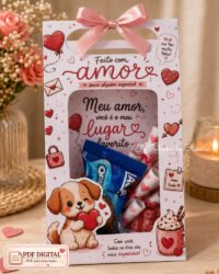 ❤️🌹 Arquivo Digital – 10 Artes para Moldes de Sacolinha Namorados (Tamanho P + G) + 100 Versículos de Amor + 40 Frases Românticas - Imagem 7