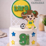 Topo de Bolo Copa do Mundo Menina Brasil