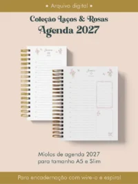 Agenda 2027 Coleção Laços & Rosas Wire-o (Perfeito Miolo)