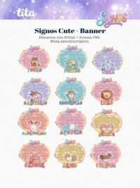 Signos Cute - Combo Ilustrações e papéis - Imagem 7