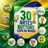 Pack Completo Com +300 Artes Prontas Para Bottons e Ímãs - Imagem 4