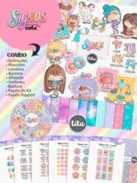 Signos Cute - Combo Ilustrações e papéis - Imagem 9
