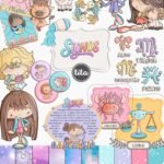 Signos Cute - Combo Ilustrações e papéis