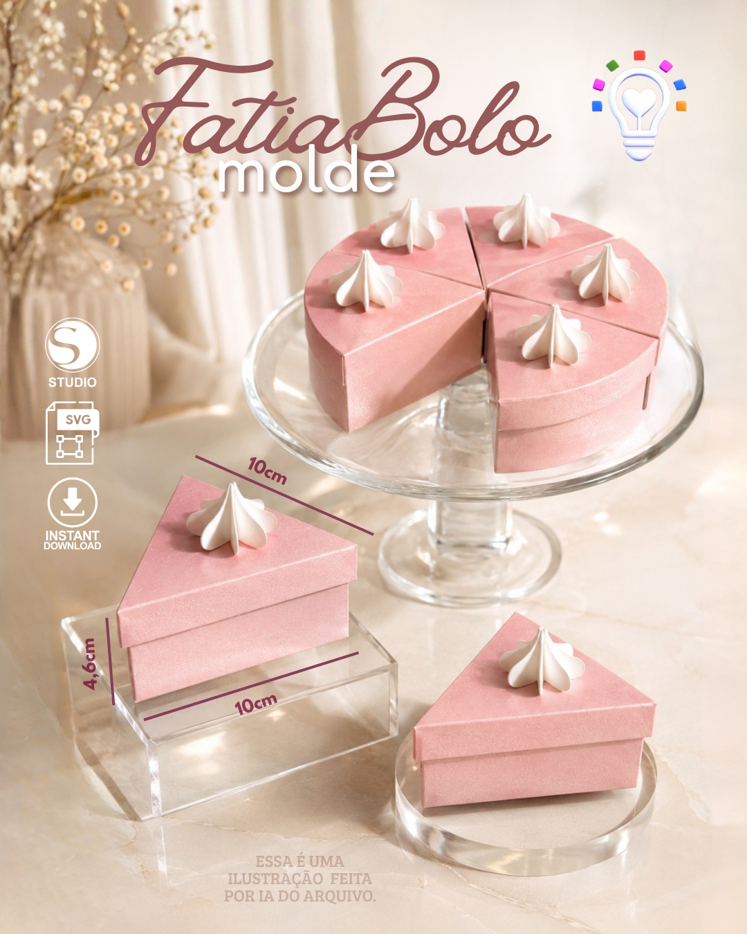Molde Fatia de Bolo - 6 Fatias Molde Caixa 6 Fatias de Bolo - Imagem 1