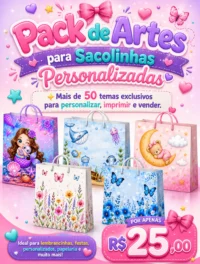 Arquivo Digital Pack de Artes Para Sacolinhas Personalizadas