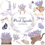 Kit Digital Floral Lavanda