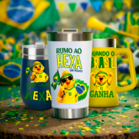 Copa do Mundo 2026 Brasil PNG para Sublimação em Canecas (Tema Hexa) - Imagem 11