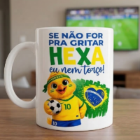 Copa do Mundo 2026 Brasil PNG para Sublimação em Canecas (Tema Hexa) - Imagem 4