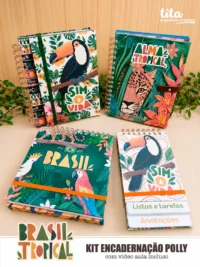 Brasil Tropical - Kit Encadernação Especial + Video Aulas Aulas Polly (Tita)
