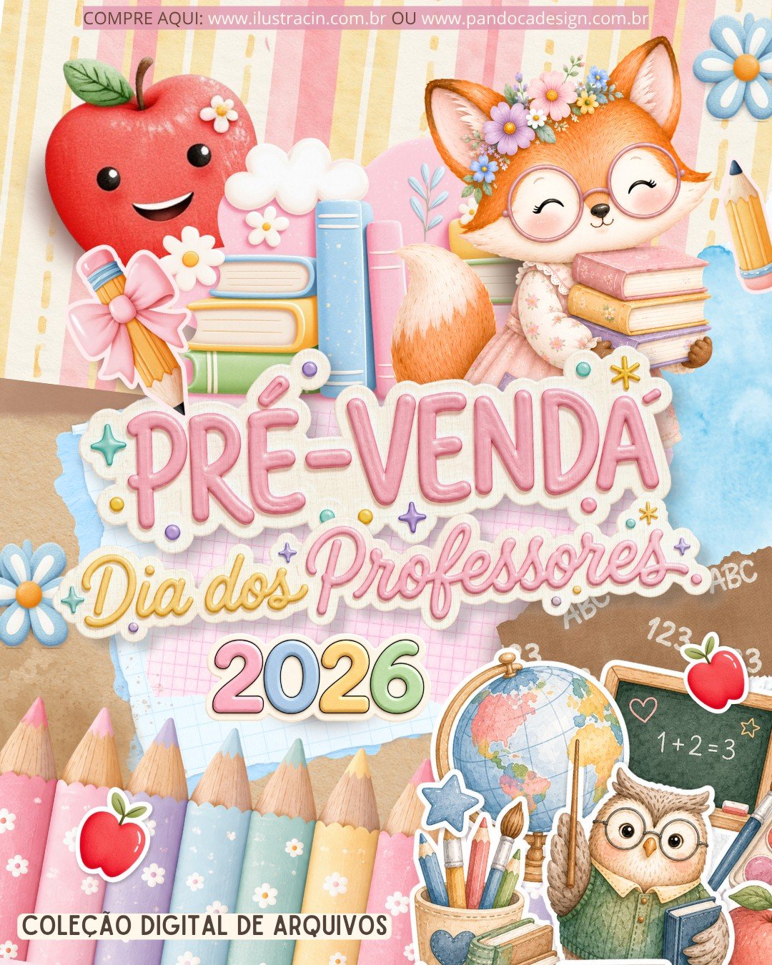 Coleção Digital DIA DOS PROF. 2026 (Em Andamento) Coleção Digital DIA DOS PROF. 2026 (Ilustracin) - Imagem 1