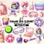 Kawaii Spa Clipart Bundle – Kit Digital