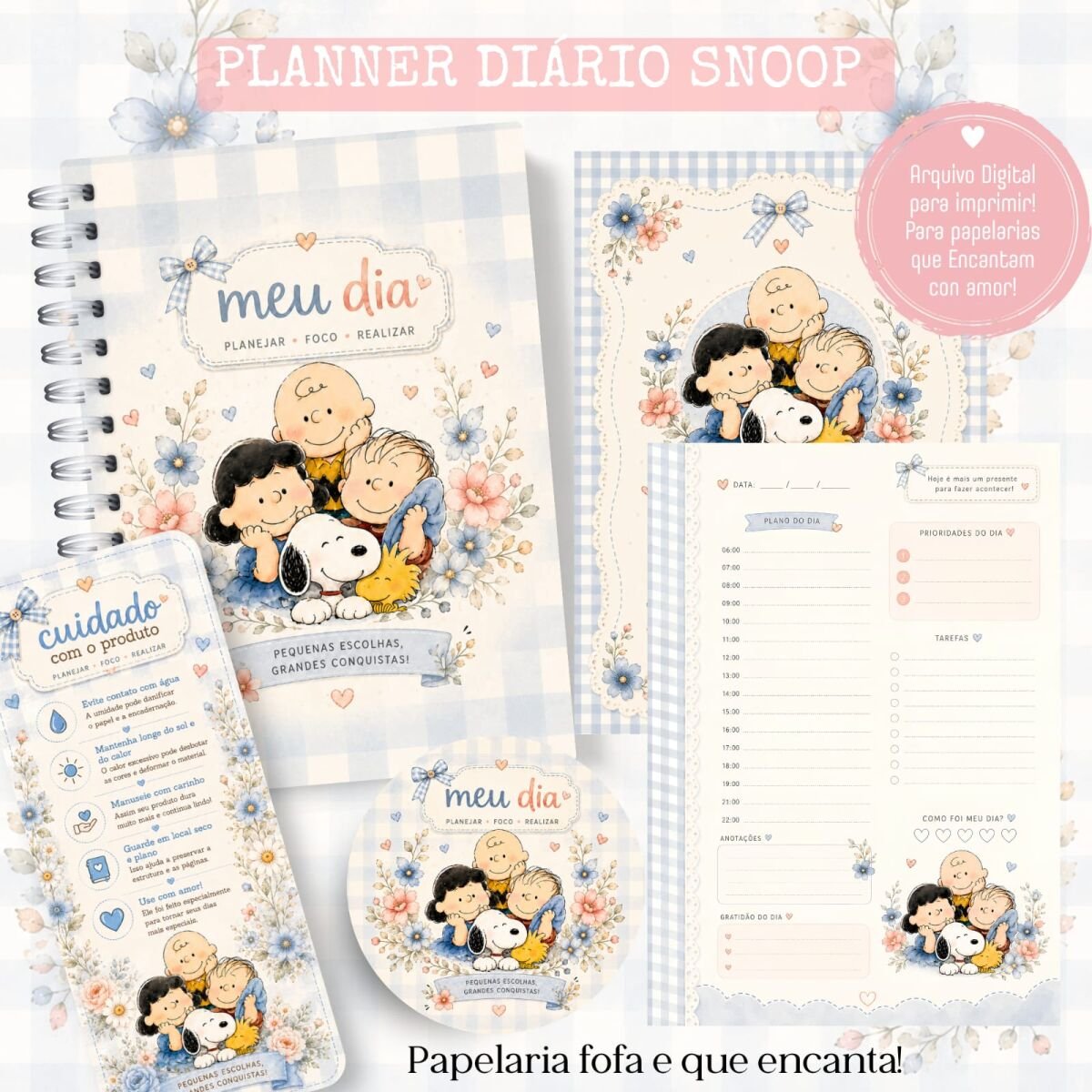 Planner Diário Snoop Meu Dia Arquivo Plano Diário - Snoop - Imagem 1