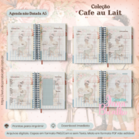 Agenda não Datada A5 Coleção Cafe au Lait - Imagem 3
