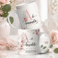 Artes Caneca Alfabeto Florescer - Imagem 7