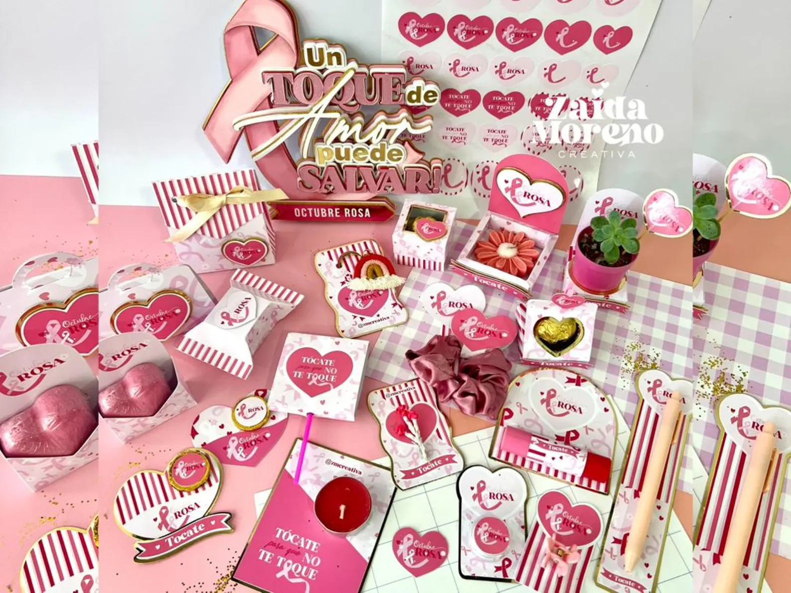 Detalhes do Outubro Rosa_caixas_adesivos_topper_lembrancinhas_câncer de mama.jpg (2) Outubro Rosa 2026 (Espanhol) - Imagem 1