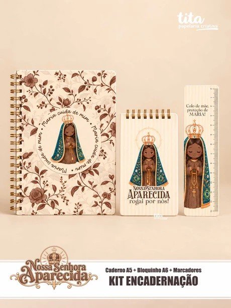 Nossa Senhora Aparecida Enc Santos – Nossa Senhora Aparecida – Encadernação (Tita) - Imagem 1