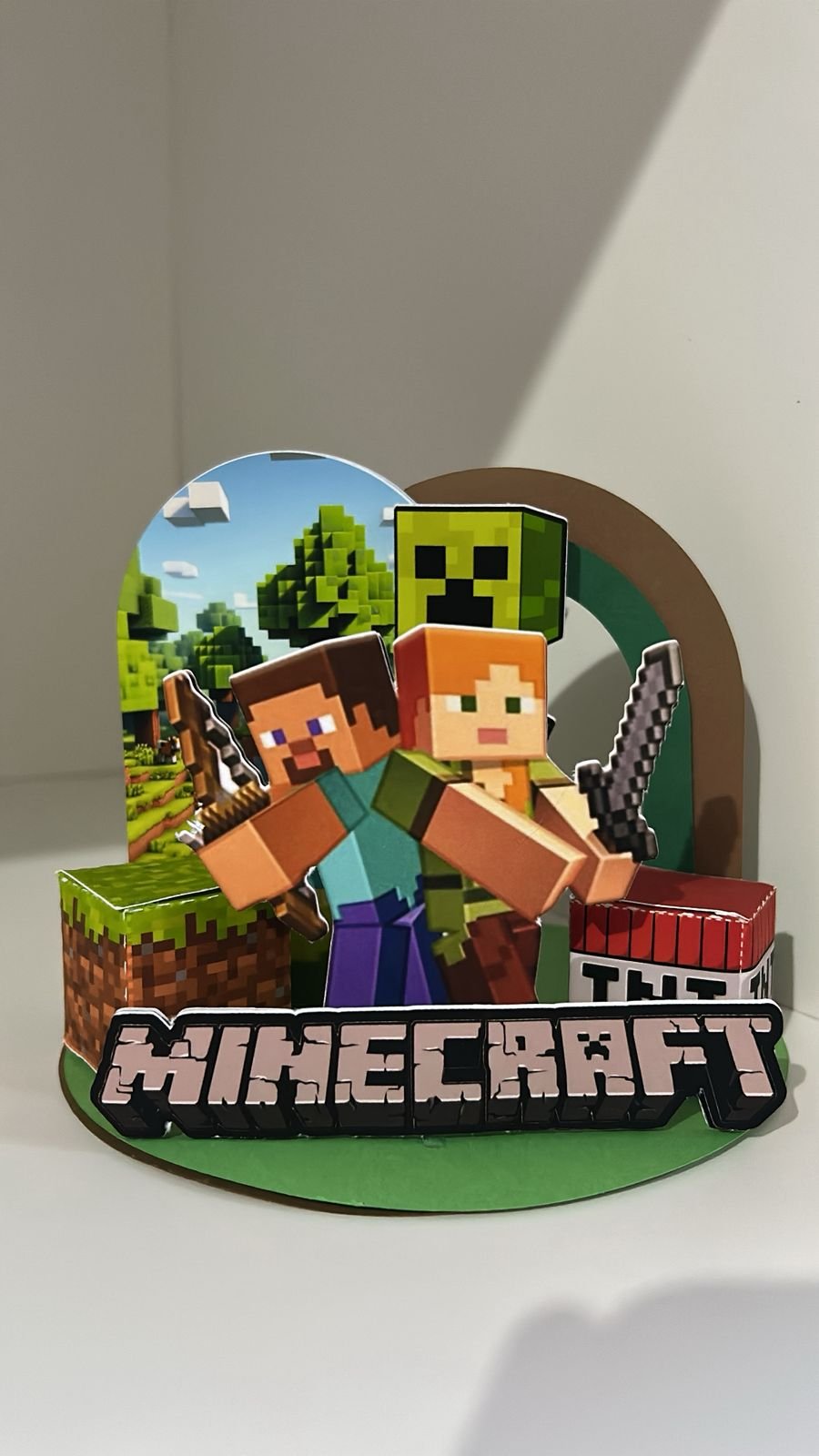 Topo de Bolo Cenarismo Minecraft (1) Topo de Bolo Cenarismo Minecraft - Imagem 1