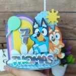 Topo de Bolo Vela 3D Bluey