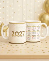 Pacote de Artes Canecas Calendário 2027 Ano Novo - Imagem 8