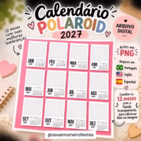 Molduras Calendário Polaroid 2027 (Português, English, Español) - Arquivo Digital - Imagem 5