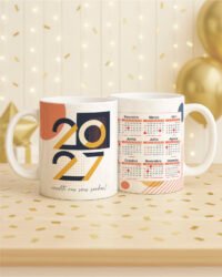 Pacote de Artes Canecas Calendário 2027 Ano Novo - Imagem 4