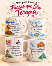 Arte para Canecas Frases que São Terapia em PNG