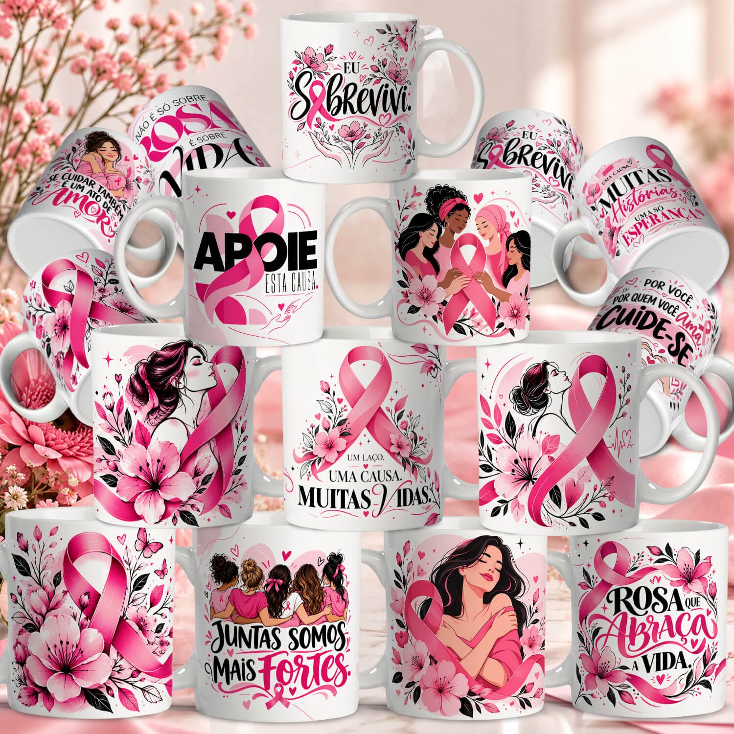 CAPA Artes Para Canecas Outubro Rosa - Imagem 1